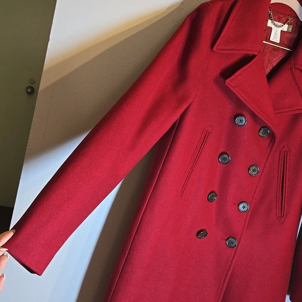 J. Crew Wool Doulbe Breasted Quilted Thinsulated Lined Button Cuff Peacoat NWOT - Picture 5 of 15